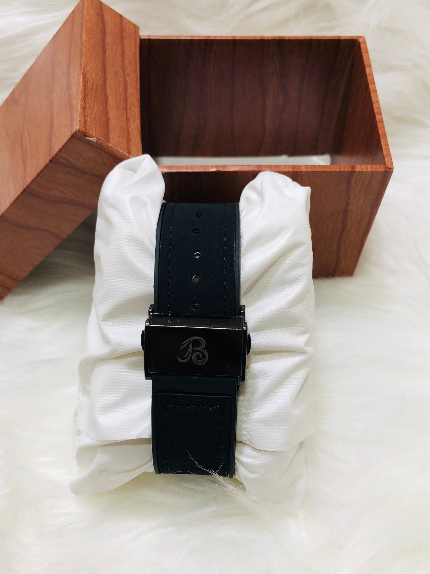 Hublot Imperion Royal - Premium Silicone Black Strap - Silver