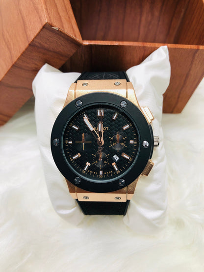 Hublot Imperion Royal - Premium Silicone Black Strap - Silver