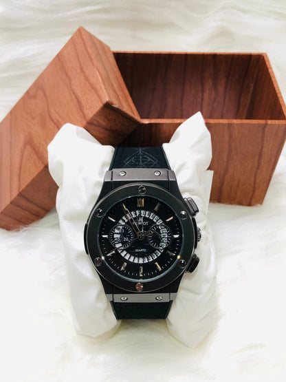 Hublot Imperion Royal - Premium Silicone Black Strap - Silver