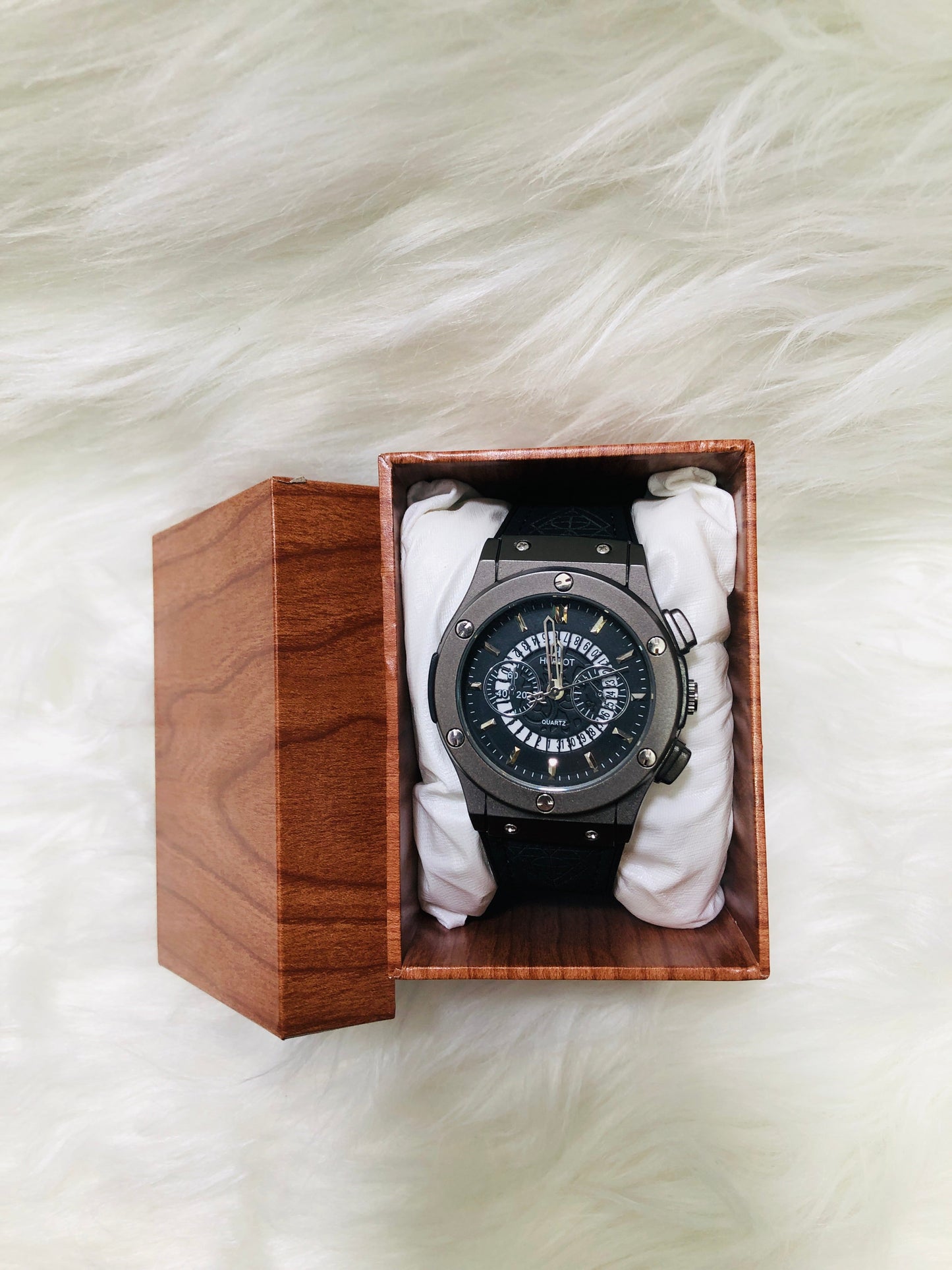 Hublot Imperion Royal - Premium Silicone Black Strap - Black