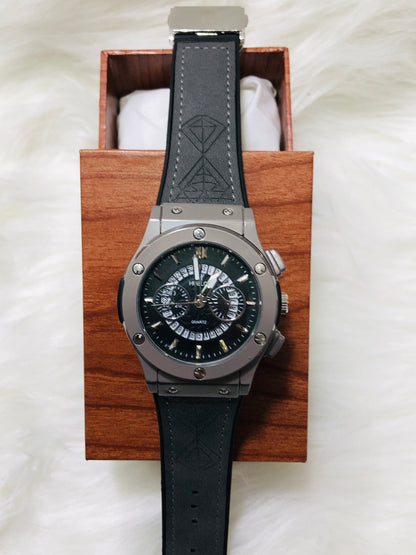 Hublot Imperion Royal - Premium Silicone Black Strap - Silver