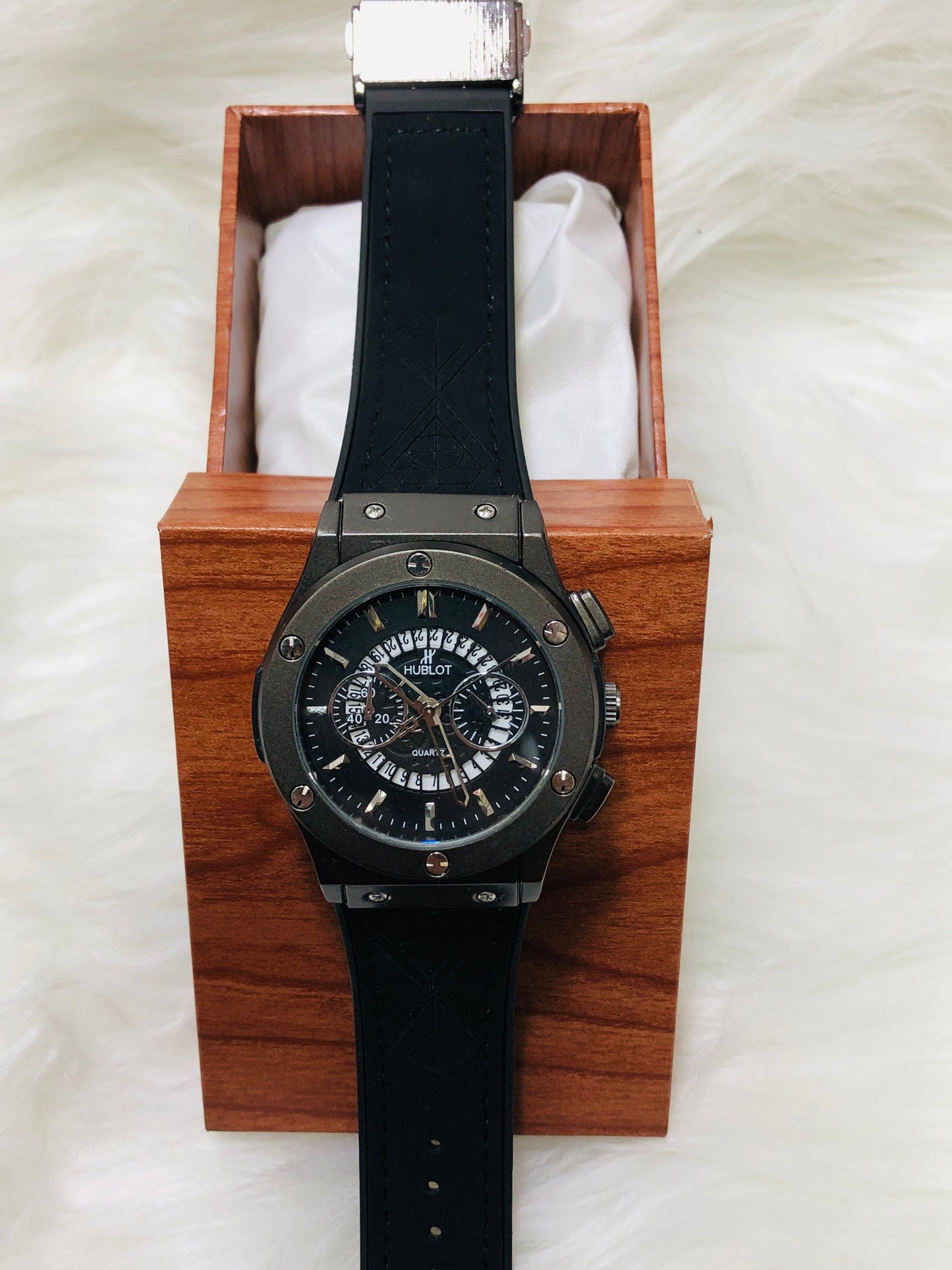 Hublot Imperion Royal - Premium Silicone Black Strap - Black