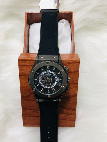 Hublot Imperion Royal - Premium Silicone Black Strap - Black